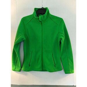 Polar King Womens XS Green Full Zip Fleece Jacket Thermal Outdoor Layer POGC